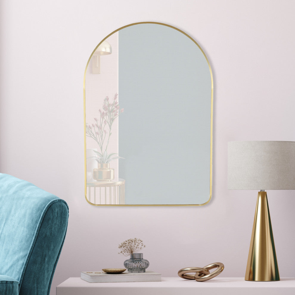 36"x24" Arch Gold Wall Mirror