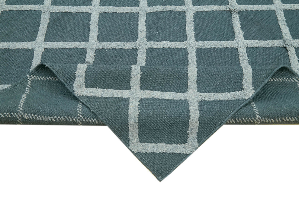 Rug N Carpet - Handwoven Modern Design 8' 1'' x 10' 0'' Wool Flatweave Kilim Rug