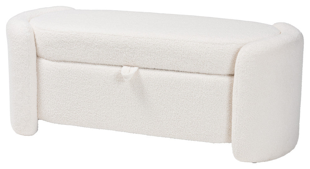 Aminah Boucle Storage Bench