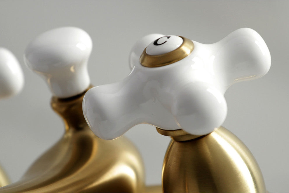 Kingston Brass 4" Centerset Bathroom Faucet, Brushed Brass