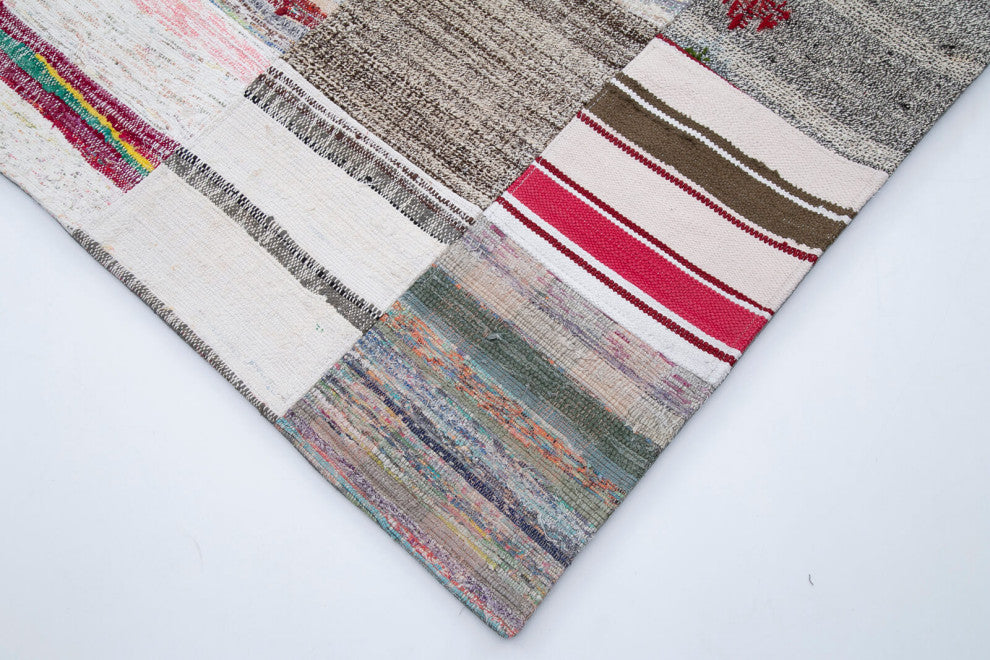 Rug N Carpet - Handmade Oriental 9' 11'' x 13' 2'' Vintage Patchwork Kilim Rug