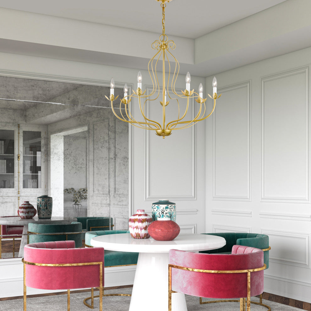 Livex Lighting 7 Light Soft Gold Chandelier