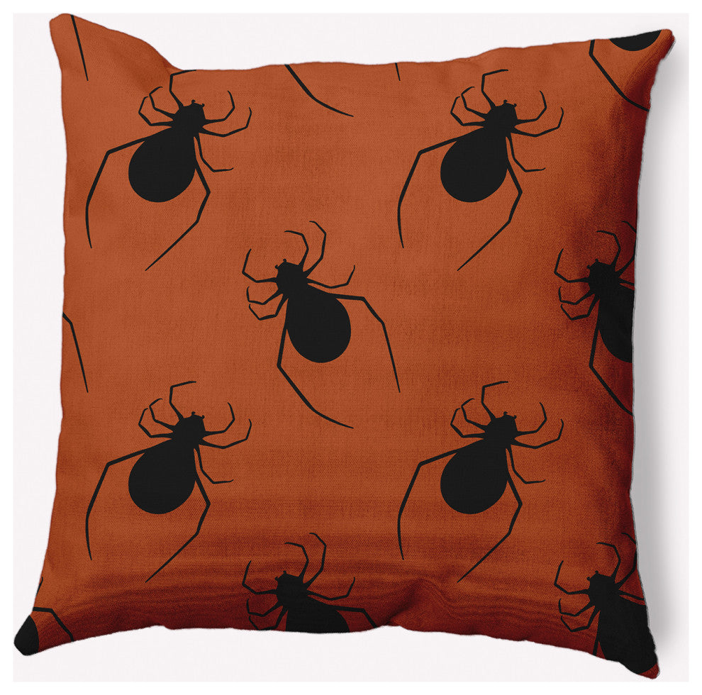 20" x 20" Crawling Spiders Indoor/Outdoor Polyester Throw Pillow, Sienna