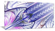 Blue on White Fractal Stained Glass, Abstract Wall Art Canvas, 32x16