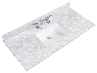 Oristano Natural Marble Vanity Top With White Sink, 48"