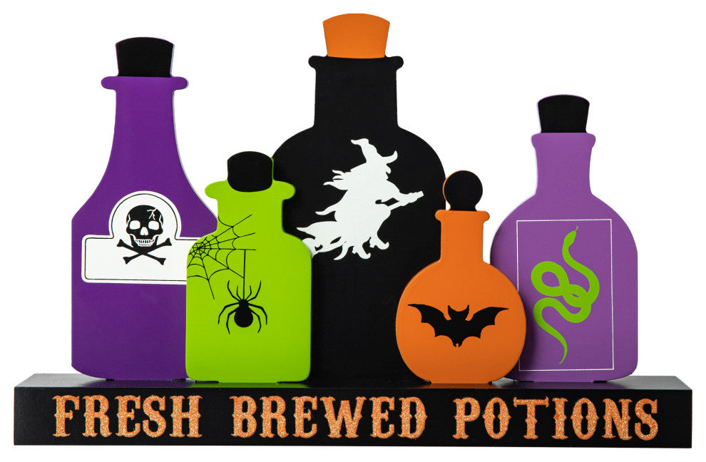 14"L Halloween Poison Bottles Table decor