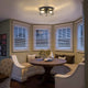 2 Light Flush Mount Ceiling Light, Round Cage, Black