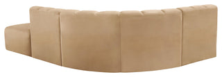 Arc Velvet Upholstered 5-Pc. L-Shaped Modular Sectional, Camel