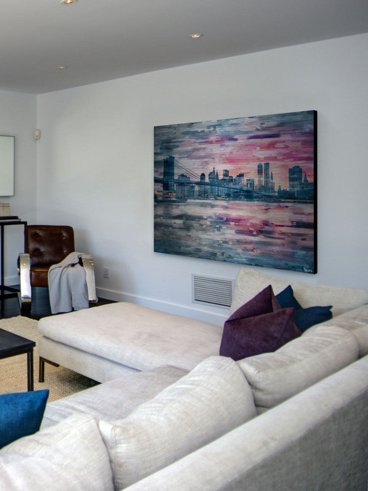 "Bridge at Dusk" Print on Brushed Aluminum, 60"x40"