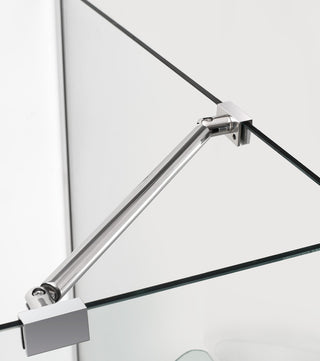 Bromley 68.25"-69.25"x36.375"x72" Frameless Corner Hinged Shower Enclosure