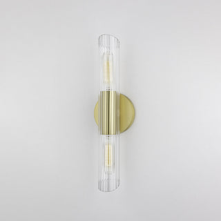 Cecily 2-Light Small Wall Sconce, Clear Glass, Finish: Aged Brass