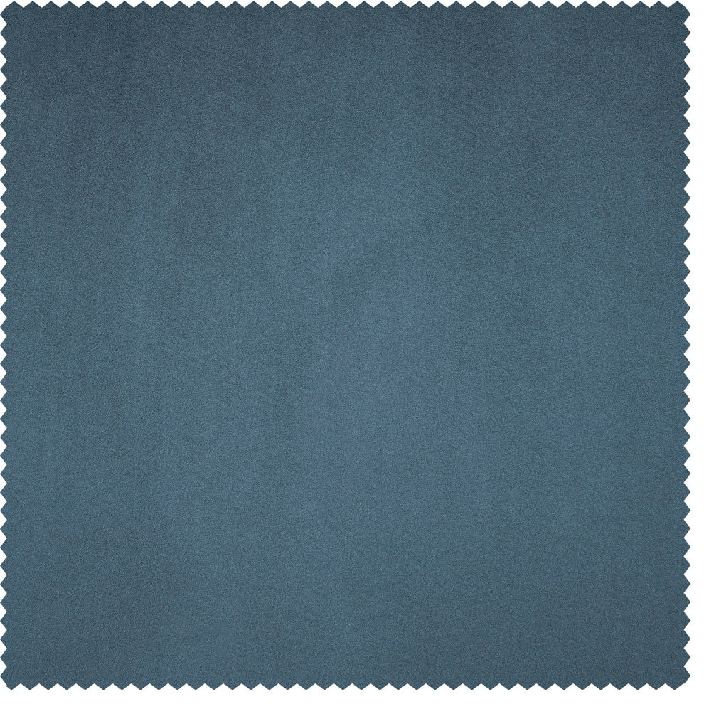 Signature Plush Velvet Blackout Curtain Single Panel, Oxford Blue, 50wx84l