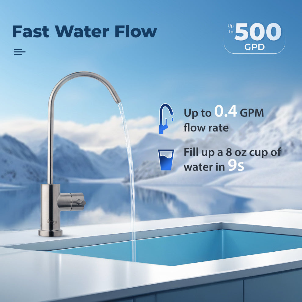 iSpring RO500AK-BN Tankless NSF-Certified Reverse Osmosis Water Filter System