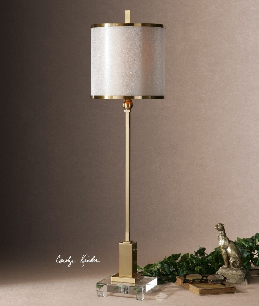 Contemporary Silm Brass Metal Buffet Lamp