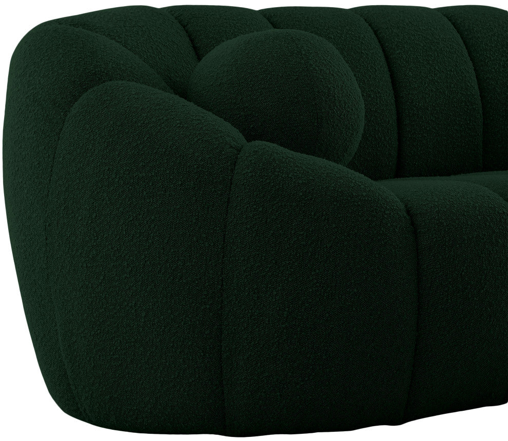 Elijah Boucle Fabric Upholstered Loveseat, Green