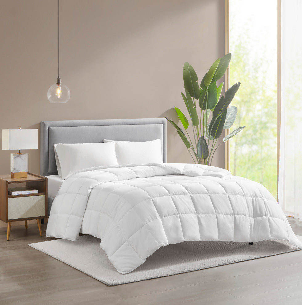 Sleep Philosophy Sateen Double Insertion Comforter, White, Twin