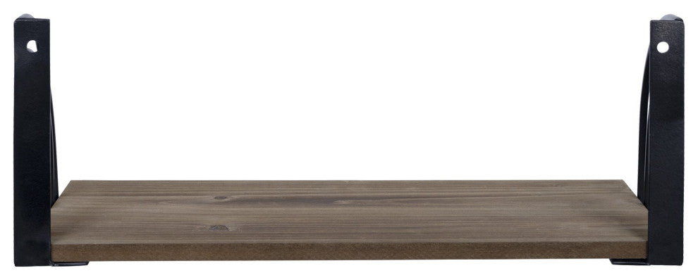 Set of Two Arched Wooden Floating Wall Shelves