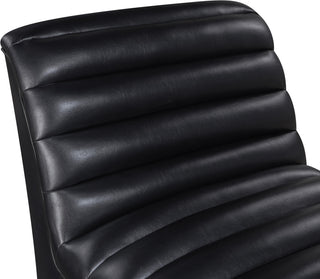 Vega Upholstered Accent Chair, Black, Vegan Leather