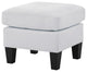 Newbury White Faux Leather Upholstered Ottoman