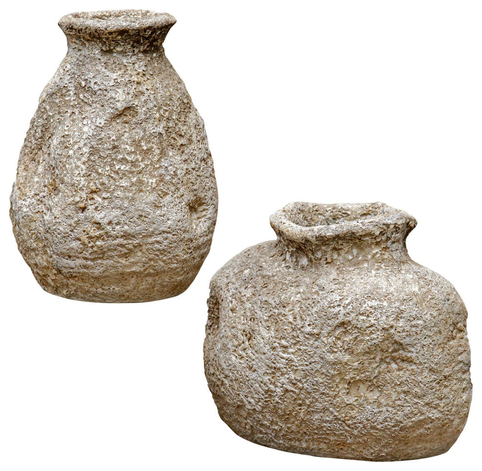 Uttermost 17131 Ancient Echos 11-1/2" Tall Terracotta Vase - Set - Aged Brown