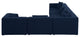 Cube Upholstered Modular Sectional, Navy, 6-Piece: 3 Armless Chair, 3 Corner Chair, Linen Texured Fabric
