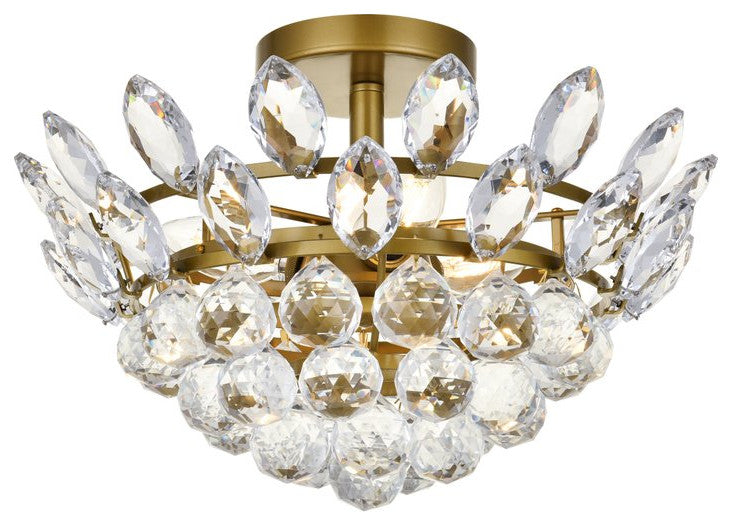 Eleana 14" Flush Mount, Brass