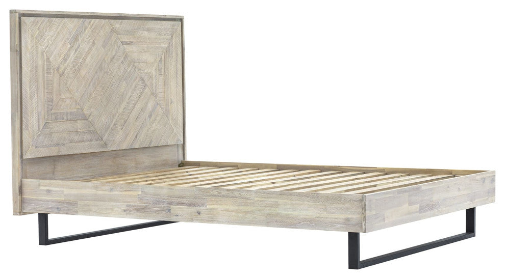 Peridot King Platform Bed Frame, Natural Acacia Wood
