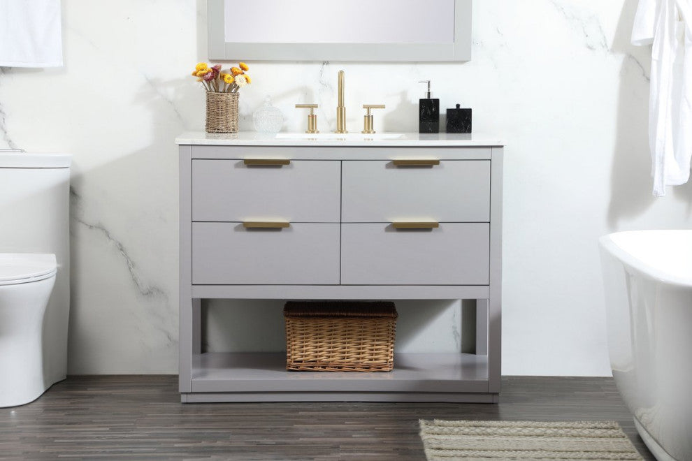 Louie 42" Single Bathroom Vanity, Gray
