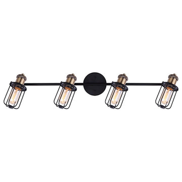Canarm Vox 4 Light Track Light, Matte Black/Gold