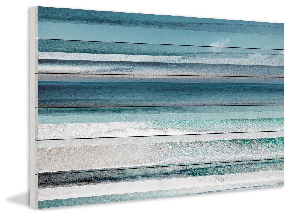 "Himara" Painting Print on White Wood, 60"x40"