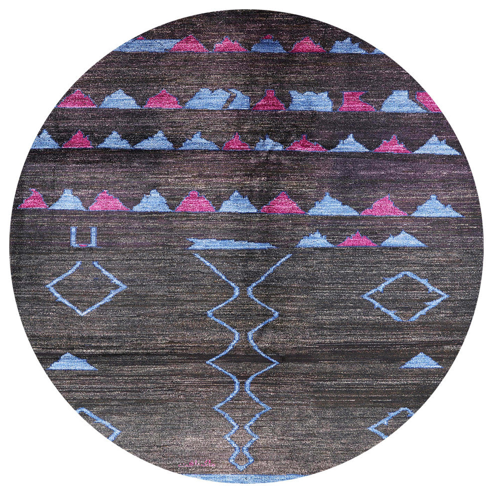 Ahgly Company Indoor Round Mid-Century Modern Area Rugs, 7' Round