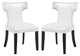 Curve Dining Chair Vinyl Set of 2 White