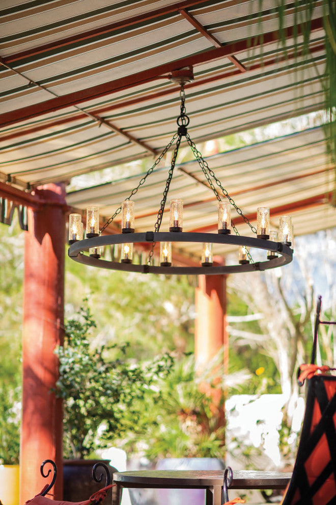 Hinkley Sawyer Medium Single Tier Chandelier 12V, Black