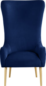 Alexander Velvet Upholstered Accent Chair, Navy