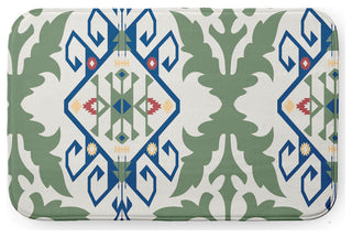 34" x 21" Bombay Medallion Bathmat, Dark Cobalt Blue