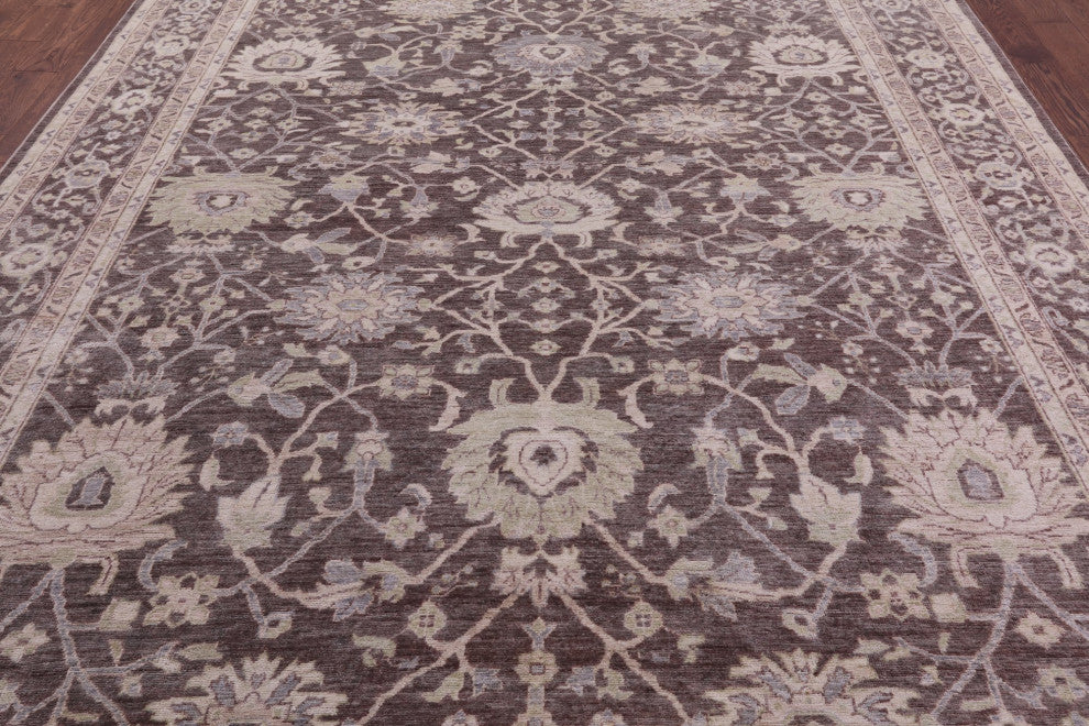 Hand Knotted Peshawar Wool Rug 8' 11" X 11' 9" Q9546