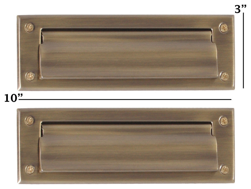 Mail Slot 3"x10", Antique Brass
