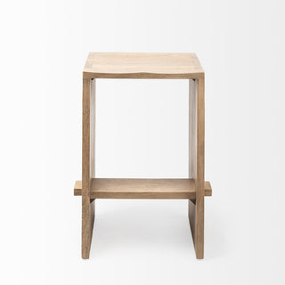 Aida Light Brown Solid Wood Counter Stool