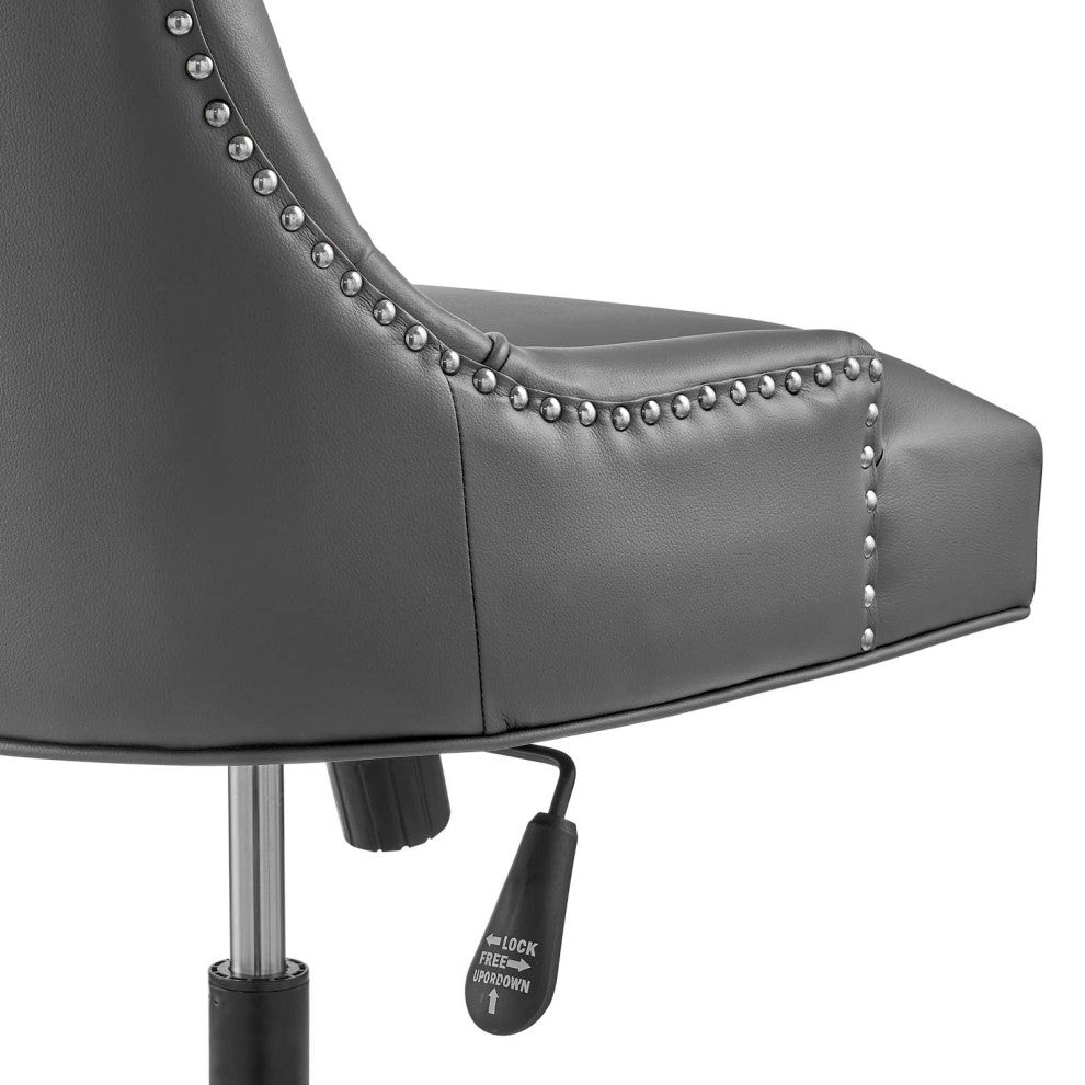 Regent Tufted Vegan Leather Office Chair Black Gray