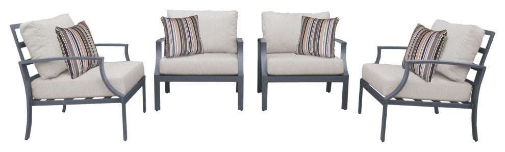 Lexington 4 Piece Outdoor Aluminum Patio Furniture Set 04g Beige