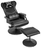 Elecwish Swivel Gaming Recliner Chair - Reclining PU Leather Lounge Armchair, Bl