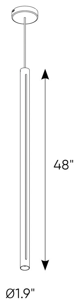 Scepter 48" Cylindrical LED Pendant, White