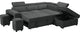 Henrik Dark Gray Sleeper Sectional Sofa With Storage Ottoman and 2 Stools