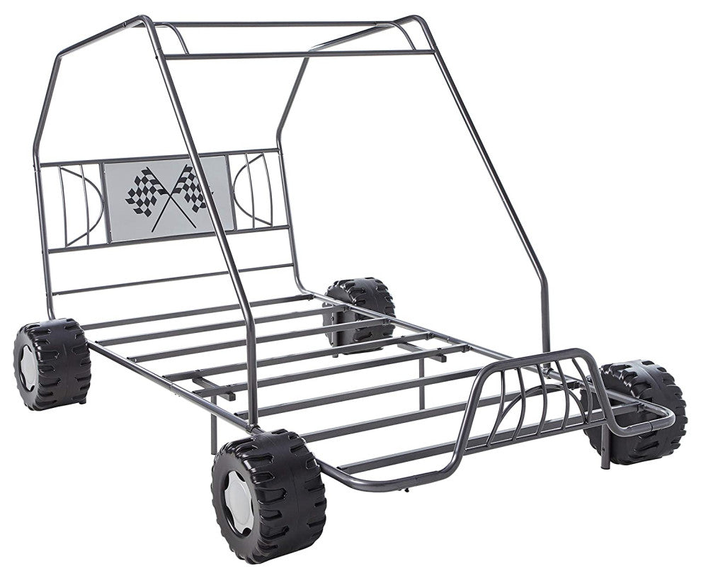 84" X 56" X 51" Twin Gunmetal Go Kart Bed