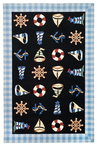 Safavieh Chelsea Hk239B Coastal Rug, Black, 5'3"x8'3"