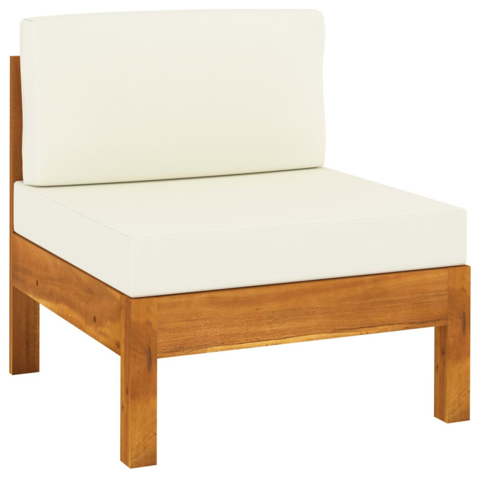 Vidaxl 6 Piece Garden Lounge Set With Cream White Cushions Acacia Wood