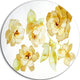 Brown Flowers With White Shade, Floral Large Disc Metal Wall Art, 38"