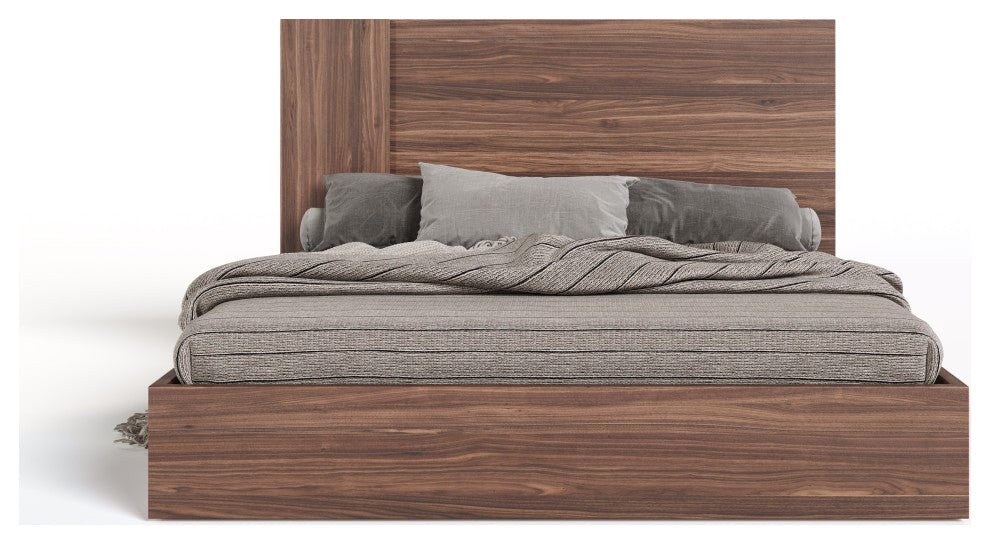 Nova Domus Asus Italian Modern Walnut Bed, Eastern King