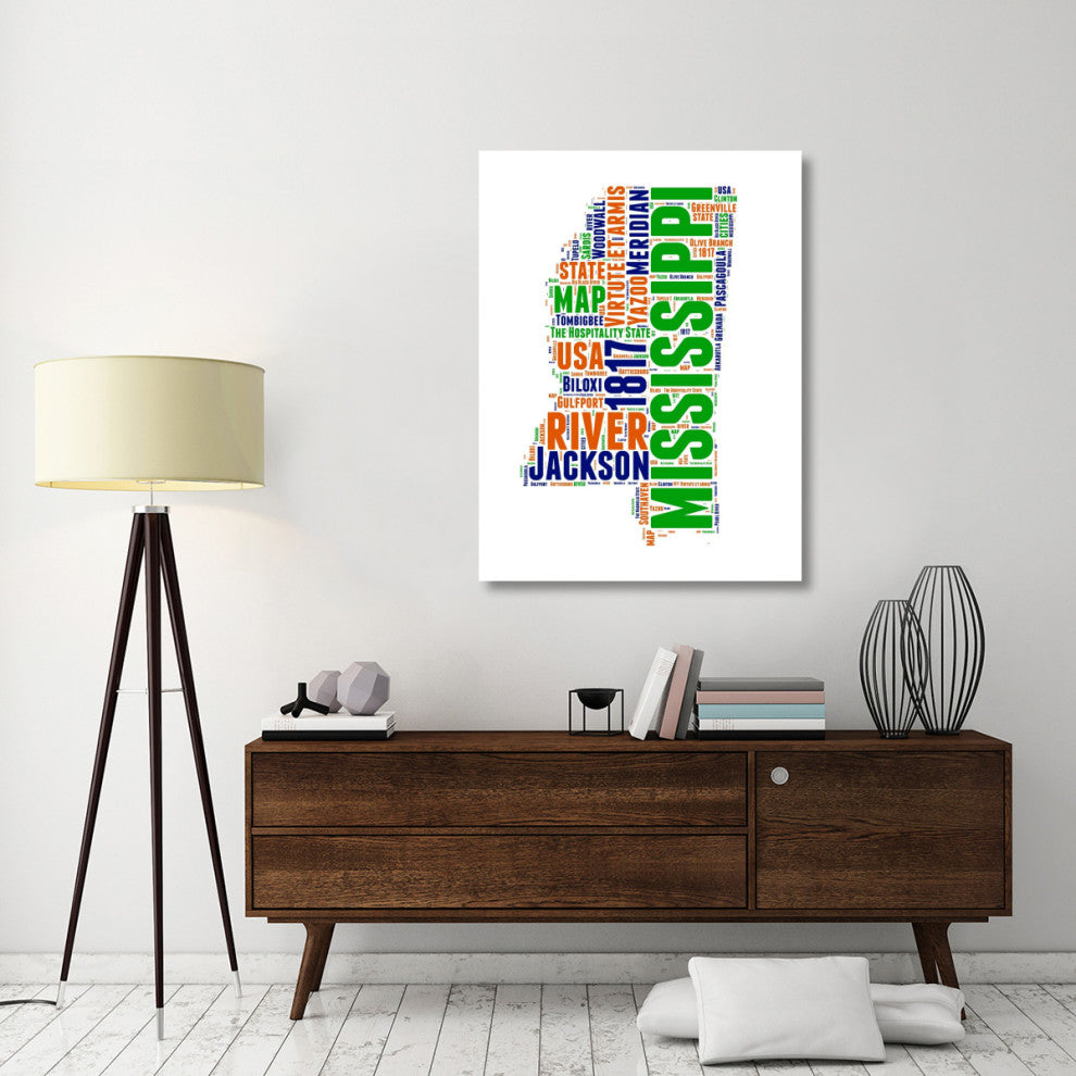 "Mississippi Word Cloud Map" Fine Art Print