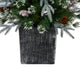 4' Frosted Faux Xmas Tree Pre-Lit With 105 lights & Berries, Decorative Planter